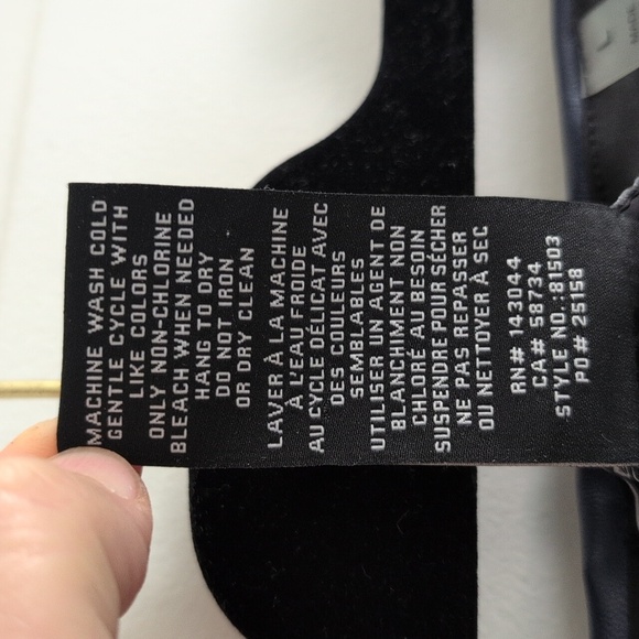 Bagatelle Collection Faux Leather Wide Leg Pants Midnight Blue Vegan L - Picture 10 of 11